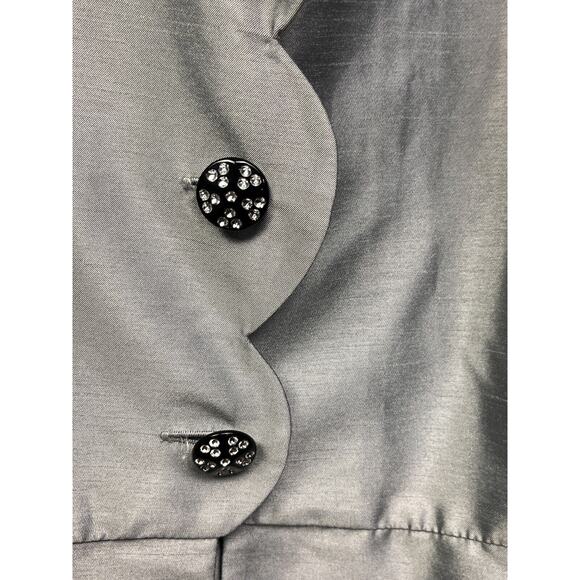 Dana‎ Kay Button Down Womens Plus Size 30W Jacket Metallic Gray Rhinestone NEW - Picture 5 of 8